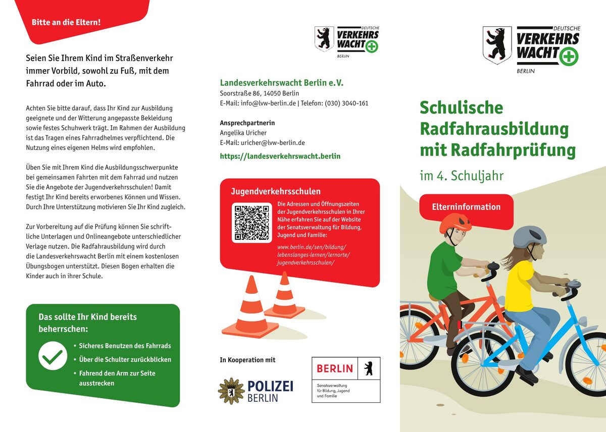 Originalcover: Elterninformation zur Radfahrausbildung